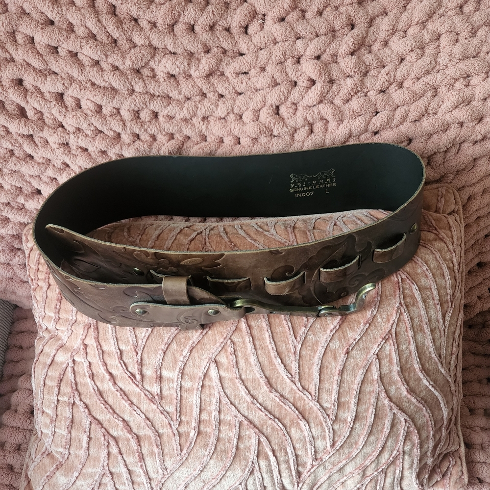 Okie Dokie Embossed Brown Belt